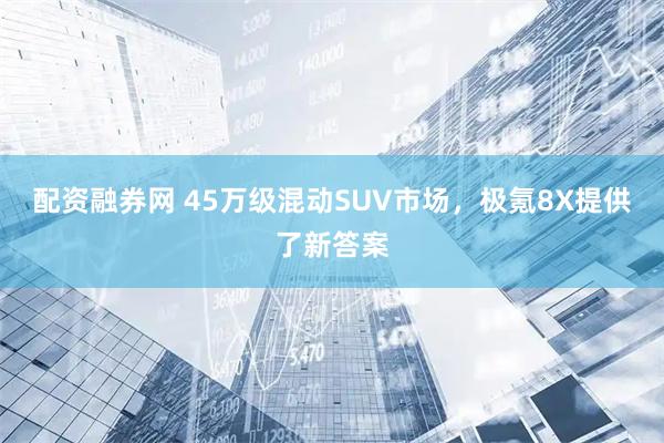 配资融券网 45万级混动SUV市场，极氪8X提供了新答案